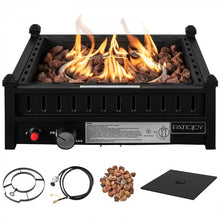 Charger l&#39;image dans la galerie, 16.5-Inch Portable Black Propane Fire Pit for Outdoor Camping and Patio
