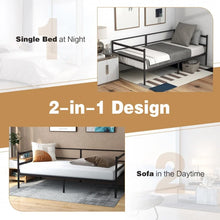 Load image into Gallery viewer, Black Modern Minimalist Metal Sofa Bed Frame with Storage Underneath
