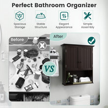 Charger l&#39;image dans la galerie, Wall-Mounted Double-Door Bathroom Cabinet with Shelves
