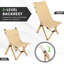 Load image into Gallery viewer, Outdoor Folding Camping Chair - Bamboo Folding Chair with Adjustable Backrest - Suitable for Picnics and Fishing
