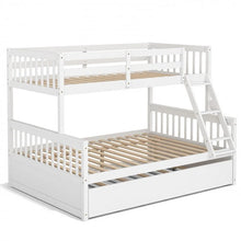 Load image into Gallery viewer, 3-in-1 Convertible Double Deck Bed with Guard Rails, Ladder, and Trundle Bed

