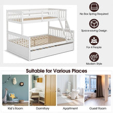 Load image into Gallery viewer, 3-in-1 Convertible Double Deck Bed with Guard Rails, Ladder, and Trundle Bed
