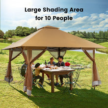 Load image into Gallery viewer, Costway 13x13 ft Outdoor Gazebo Canopy Pop-Up Tent with Mesh Walls - Suitable for Backyard Weddings and Parties
