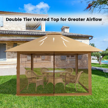 Load image into Gallery viewer, Costway 13x13 ft Outdoor Gazebo Canopy Pop-Up Tent with Mesh Walls - Suitable for Backyard Weddings and Parties
