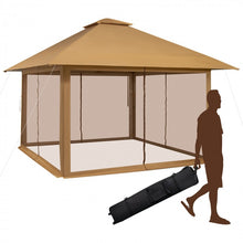 Load image into Gallery viewer, Costway 13x13 ft Outdoor Gazebo Canopy Pop-Up Tent with Mesh Walls - Suitable for Backyard Weddings and Parties

