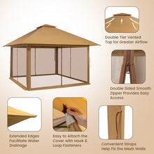Load image into Gallery viewer, Costway 13x13 ft Outdoor Gazebo Canopy Pop-Up Tent with Mesh Walls - Suitable for Backyard Weddings and Parties
