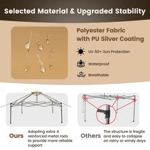 Load image into Gallery viewer, Costway 13x13 ft Outdoor Gazebo Canopy Pop-Up Tent with Mesh Walls - Suitable for Backyard Weddings and Parties
