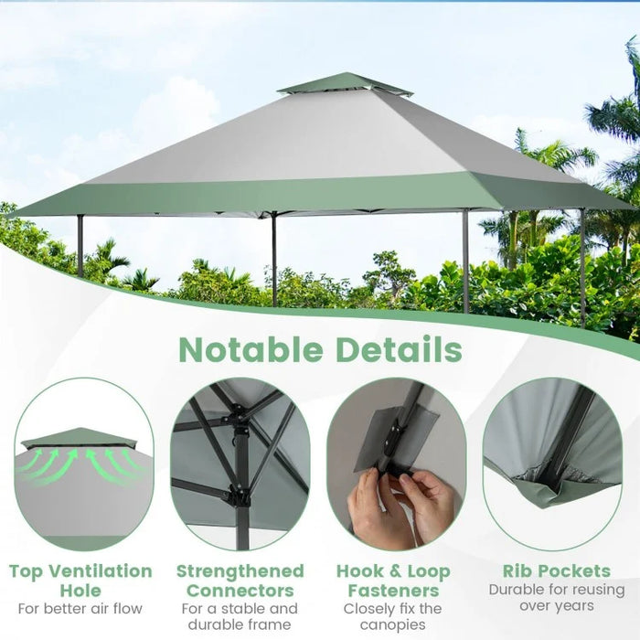13 x 13 Ft Pop-Up Canopy Tent, Foldable, with Wheeled Travel Bag