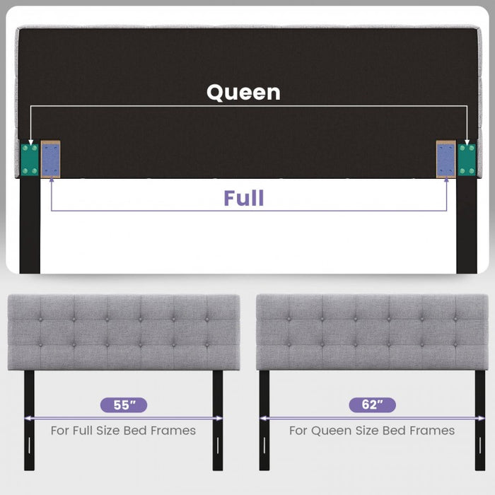Modern Minimalist Linen Upholstered Headboard - Easy Assembly