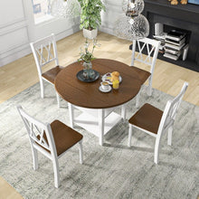 Load image into Gallery viewer, Costway Modern Round Dining Table Set with 4 Folding Wooden Chairs - Suitable for Restaurant, Café, and Tavern
