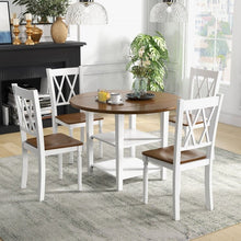 Load image into Gallery viewer, Costway Modern Round Dining Table Set with 4 Folding Wooden Chairs - Suitable for Restaurant, Café, and Tavern
