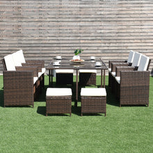 Load image into Gallery viewer, 10-Piece Outdoor Patio Fashionable Dining Set with Washable Cushions
