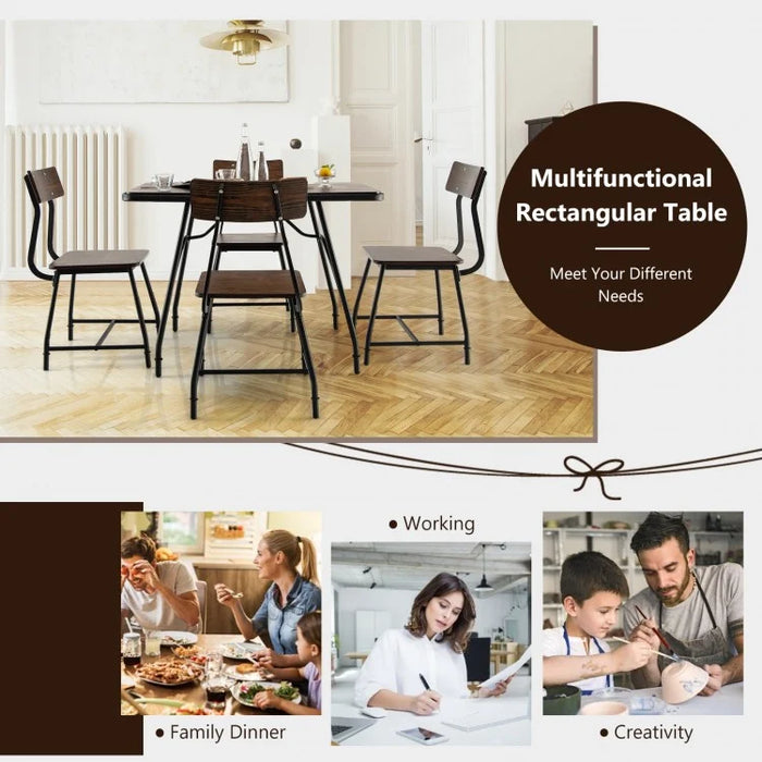 Industrial Style Dining Table with Adjustable Legs - Suitable for Kitchen and Restaurant