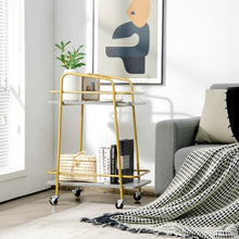 Load image into Gallery viewer, Mobile Double-Decker Kitchen Cart with Casters
