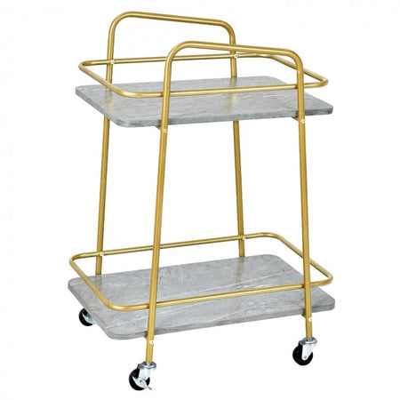 Mobile Double-Decker Kitchen Cart with Casters