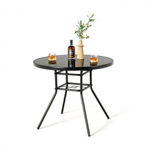 Charger l&#39;image dans la galerie, Costway Modern Black Round Dining Table with Umbrella Hole - Suitable for Patio, Garden, and Dining Room

