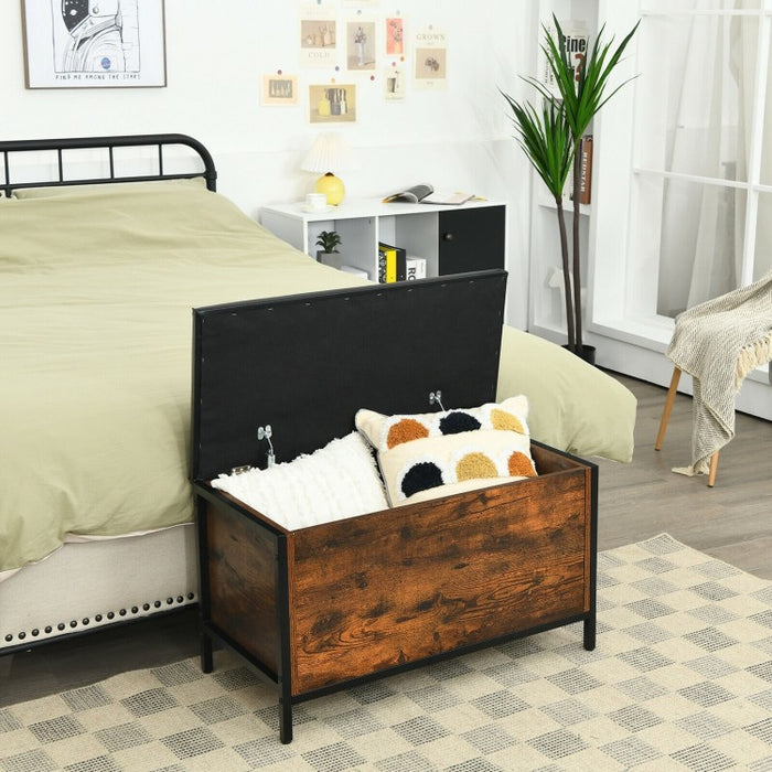 Vintage Entryway Padded Long Storage Ottoman Shoe Bench