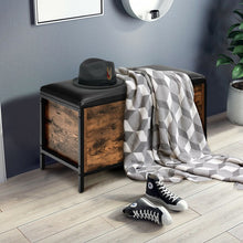 Load image into Gallery viewer, Vintage Entryway Padded Long Storage Ottoman Shoe Bench
