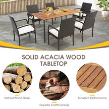 Charger l&#39;image dans la galerie, Outdoor Dining Table with Umbrella Hole and Metal Legs - Suitable for Backyard, Patio, and Gatherings
