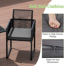 Load image into Gallery viewer, Outdoor Black Dining Table Set - 3-Piece Set with Foldable Backrests - Suitable for Patio, Backyard, and Poolside

