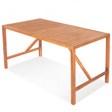 Load image into Gallery viewer, Outdoor Solid Wood Dining Table with Umbrella Hole - Seats Up to 6 People, Suitable for Patio and Backyard
