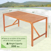 Load image into Gallery viewer, Outdoor Solid Wood Dining Table with Umbrella Hole - Seats Up to 6 People, Suitable for Patio and Backyard
