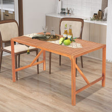 Load image into Gallery viewer, Outdoor Solid Wood Dining Table with Umbrella Hole - Seats Up to 6 People, Suitable for Patio and Backyard
