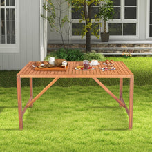 Load image into Gallery viewer, Outdoor Solid Wood Dining Table with Umbrella Hole - Seats Up to 6 People, Suitable for Patio and Backyard

