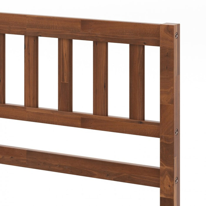 Rustic Vintage Style Solid Wood Bed Frame with Headboard