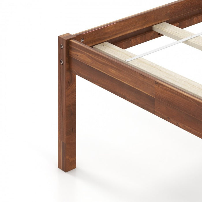 Rustic Vintage Style Solid Wood Bed Frame with Headboard