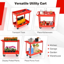 Load image into Gallery viewer, Outdoor Garden Garage 2-Tier Metal Structure Tool Cart
