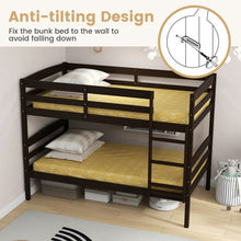 Load image into Gallery viewer, Solid Wood Bunk Bed with Safety Rails and Ladder for Bedroom
