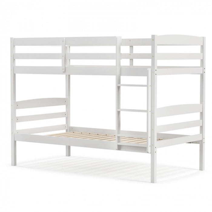 Solid Wood Bunk Bed with Safety Rails and Ladder for Bedroom