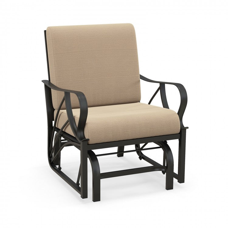 Outdoor Patio Garden Rocking Chair with Foam Seat Cushion