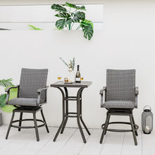 Load image into Gallery viewer, Costway Outdoor Swivel Patio Chair Bar Set - 2-Piece Suitable for Backyard and Pool
