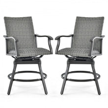 Load image into Gallery viewer, Costway Outdoor Swivel Patio Chair Bar Set - 2-Piece Suitable for Backyard and Pool
