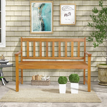 Load image into Gallery viewer, Outdoor Patio Garden Wooden 2-Seater Bench
