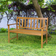 Load image into Gallery viewer, Outdoor Patio Garden Wooden 2-Seater Bench
