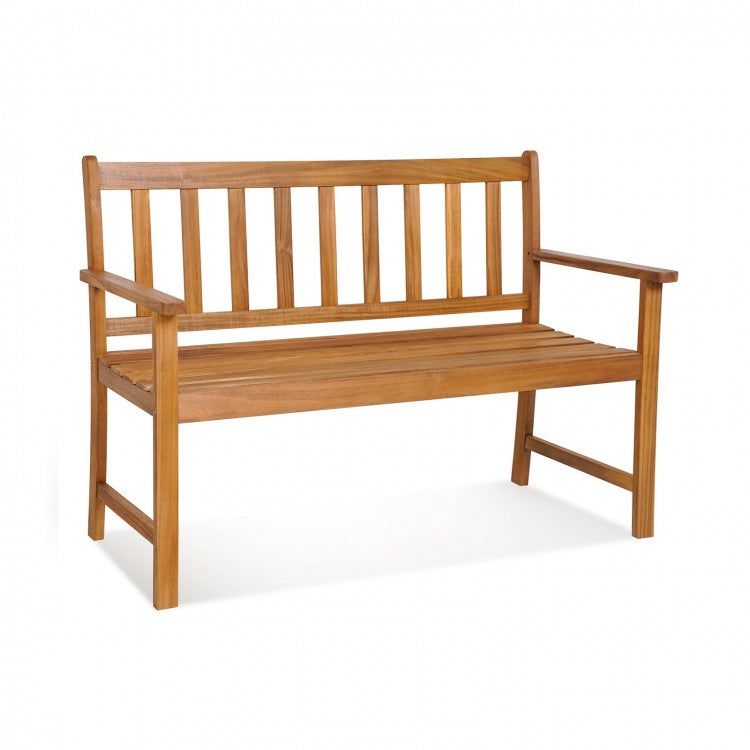 Outdoor Patio Garden Wooden 2-Seater Bench