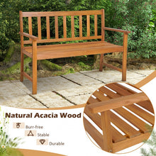 Load image into Gallery viewer, Outdoor Patio Garden Wooden 2-Seater Bench
