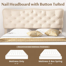 Load image into Gallery viewer, Solid Wood Bed Frame with High-Density Foam Headboard
