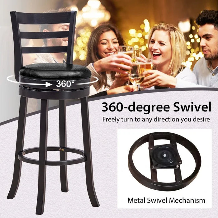 Costway Vintage Swivel Club Chairs Set of 2 - Suitable for Restaurant, Bar, and Cafe