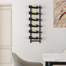 Load image into Gallery viewer, Black Wall Hanging Wine Rack - Suitable for Living Room and Dining Room
