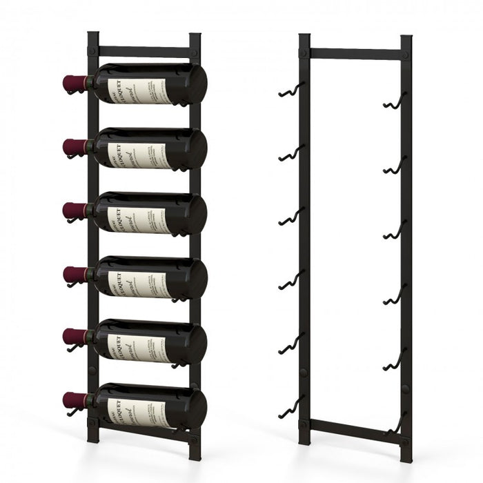 Black Wall Hanging Wine Rack - Suitable for Living Room and Dining Room