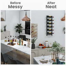 Load image into Gallery viewer, Black Wall Hanging Wine Rack - Suitable for Living Room and Dining Room
