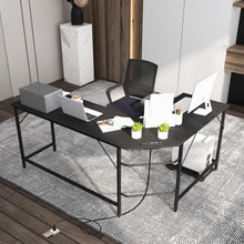 Load image into Gallery viewer, L-Shaped Metal Computer Desk with CPU Holder and Multi-Functional Features
