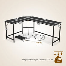 Load image into Gallery viewer, L-Shaped Metal Computer Desk with CPU Holder and Multi-Functional Features
