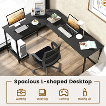 Load image into Gallery viewer, L-Shaped Metal Computer Desk with CPU Holder and Multi-Functional Features
