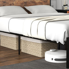 Load image into Gallery viewer, Industrial Style Bedroom Bed Frame with 2-Tier Headboard and Charging Ports
