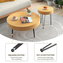 Load image into Gallery viewer, Modern Minimalist Round Solid Wood Coffee Table Set - 2-Piece, Ideal for Living Room
